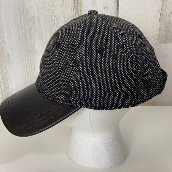 Athleta Black Herringbone Hat Cap Baseball Classic Casual Spring Fall Outdoors - Picture 2 of 8
